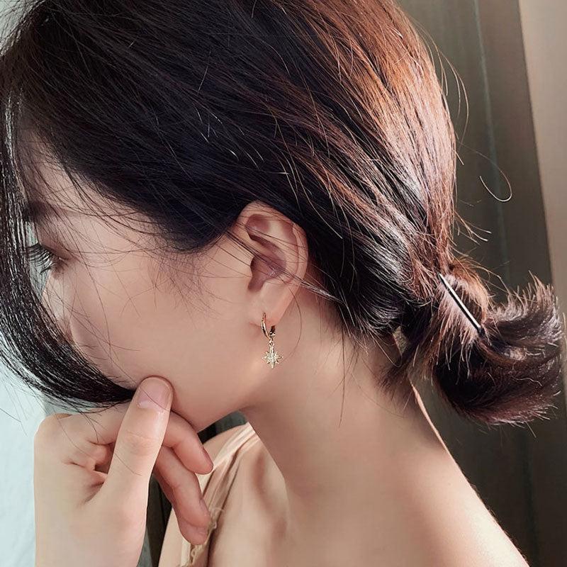 Fashion Classic Geometric Earrings - Asymmetric Star and Moon Jewelry for Women